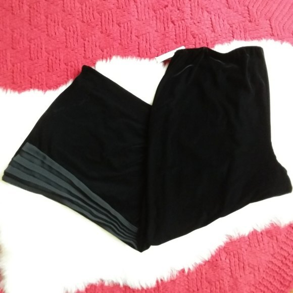 Alex Evenings Black Velvet Pull-on Pants 3X - Picture 8 of 10